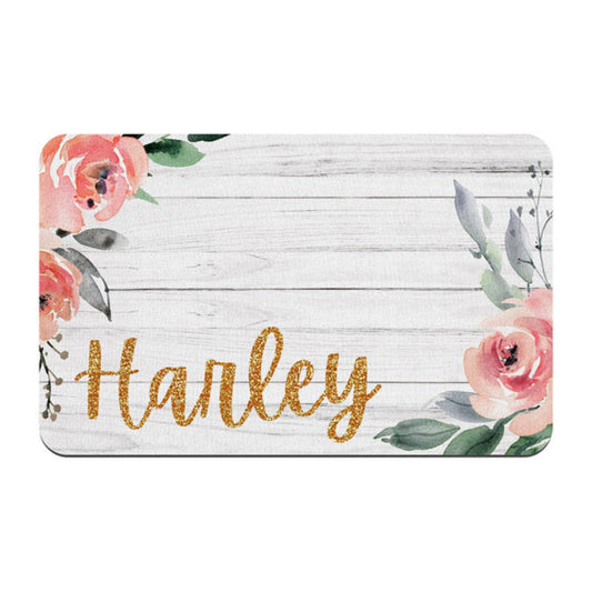 Fami Petcare Personalized Waterproof Placemat - Wood Floral - by Famigift