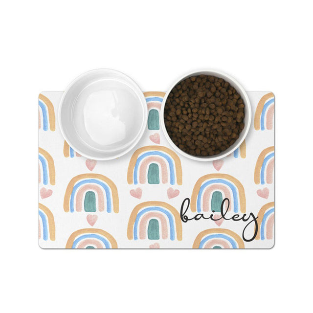 Fami Petcare Personalized Waterproof Placemat - Rainbow - by Famigift