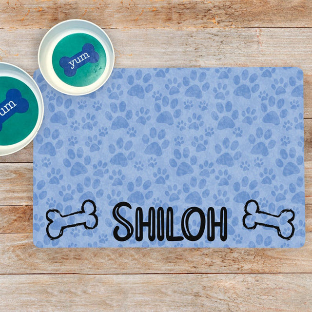 Fami Petcare Personalized Waterproof Placemat - Floral Checkered - by Famigift
