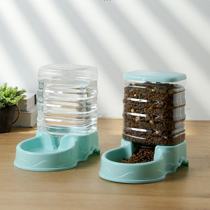 Petcare 3.5L Food & Water Dispensers - Water - Grey - by Famigift