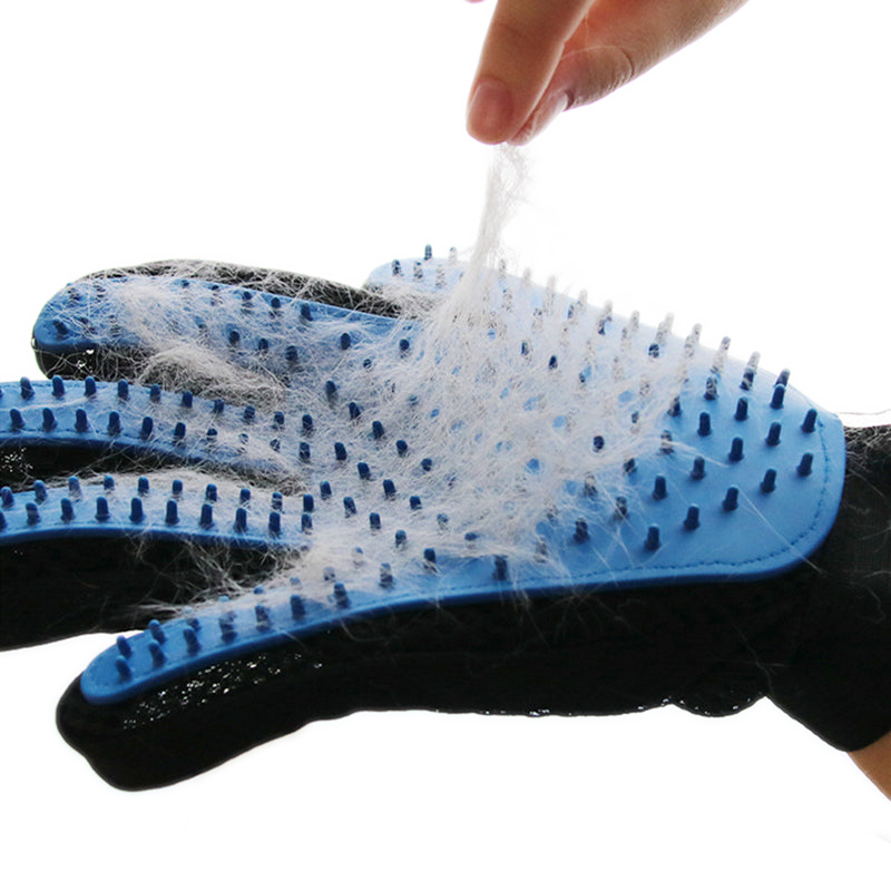 Pet Dog Hair Brush Comb Glove For Pet Cleaning Massage (1 pair - by Famigift