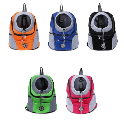 Front bag mesh pet carrier travel backpack - Orange - by Famigift