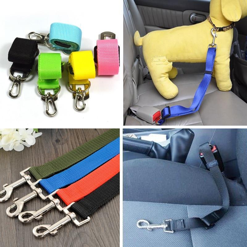 Pet Dog Cat Car Seat Belt Adjustable Harness Seatbelt Lead Leash for Small Medium Dogs Travel Clip Pet Supplies 5 Color - by Famigift