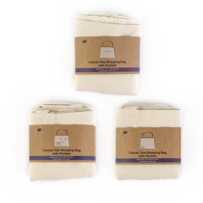 Canvas Tote Bag - Large With Compartments - by Famigift