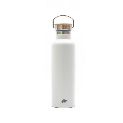 Double Wall Insulated Water Bottle - With Handle & Bamboo Lid - by Famigift