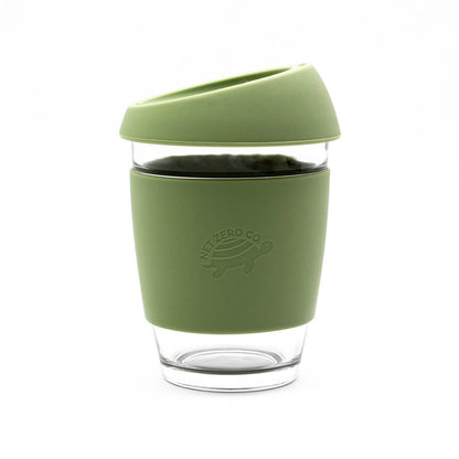 Glass Coffee Mug - With Silicone Lid & Sleeve - by Famigift