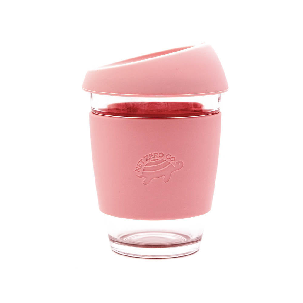 Glass Coffee Mug - With Silicone Lid & Sleeve - by Famigift