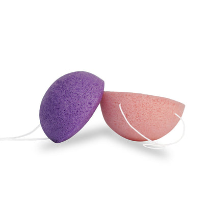 Konjac Sponges - 2 Pack of Exfoliating Face Sponges - by Famigift