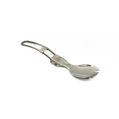 Stainless Steel Folding Spork - With Cotton Pouch - by Famigift